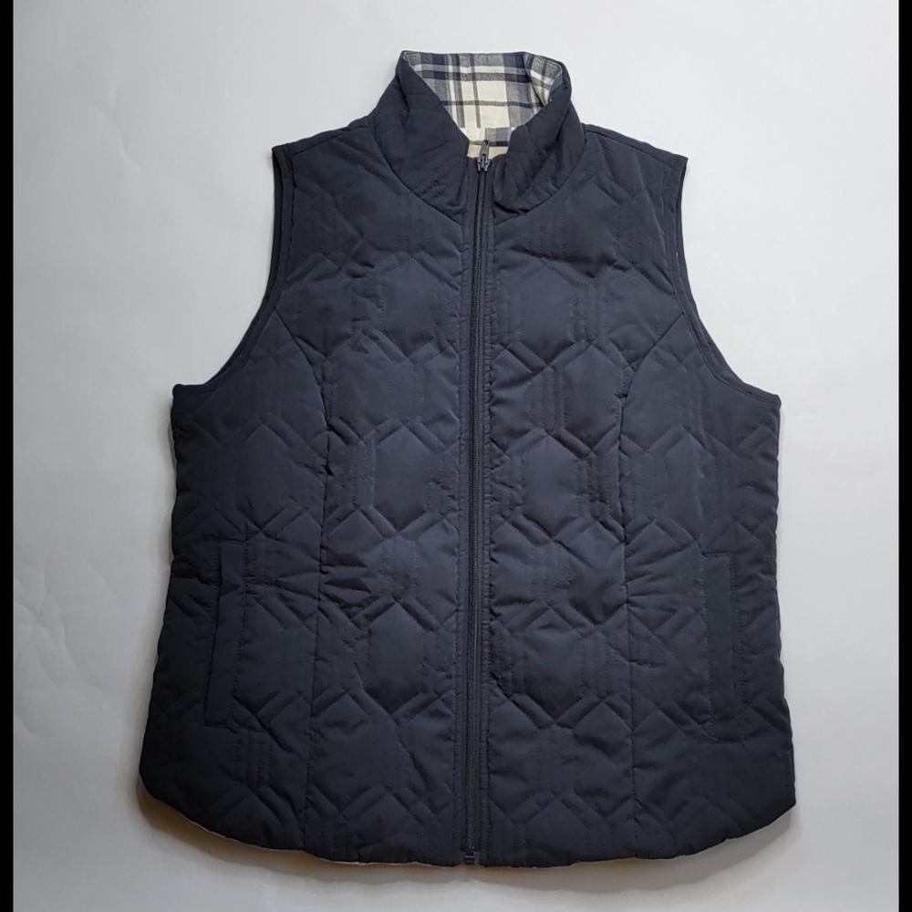 BKE Quilted Vest with Plaid Interior Large